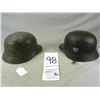 Image 1 : (2) Green WWII Helmets