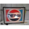 Image 1 : V2-Wood Framed Plastic Pepsi Light Up 28" x 35" Original Not Very Old