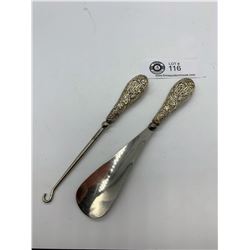 Sterling silver Birminmingham 1907 lacepuller / shoehorn