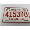 Image 2 : 1972 BC Utility License plate