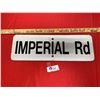 Image 1 : Vintage metal street sign IMPERIAL RD 17 1/2" wide