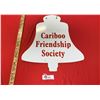 Image 1 : Vintage metal bell shaped sign from Northern BC Caribou Friendship society double sided