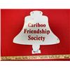 Image 3 : Vintage metal bell shaped sign from Northern BC Caribou Friendship society double sided