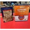 Image 2 : 2 Vintage Gulf Cans Motor oil / livestock spray