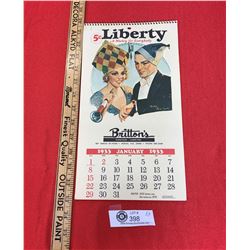 Liberty 1933 Calender 1978 reproduction