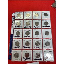 20 canadian 25 cent coins 1973 to 1917 vrious years