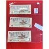 Image 2 : 3 1986 Bank of canada 2 dollar bank notes