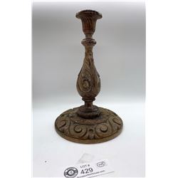 Early 1900's carved oak candl holder english