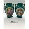 Image 1 : Pair of victorian german vases ladies on them as found