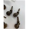 Image 2 : 8 Antique wooden wheel casters 1910-1920