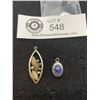 Image 2 : Two sterling pendants wood lapiz