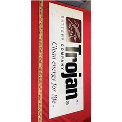 Trojan Battery Company advertising sign 32 W x 12 T