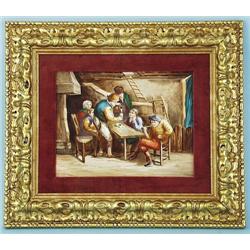 A pair of antique French porcelain plaq