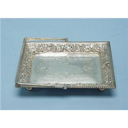 A fine English sterling silver cake bas