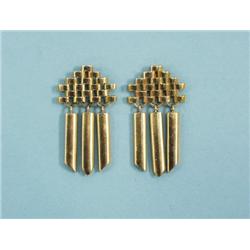 A pair of unusual 1940's 18 kt. gold ea