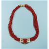 Image 1 : An attractive 18 kt. gold and coral nec