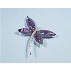 An unusual amethyst and diamond dragonf