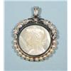 Image 1 : A circular platinum, diamond and pearl 