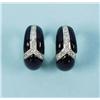 Image 1 : A pair of 18 kt. gold, black onyx and d
