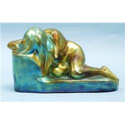 ZSOLNAY, PECS - An iridescent glazed fa