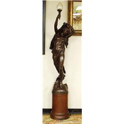 An exceptional pair of cast iron figura