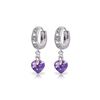 Image 1 : Genuine 1.77 ctw Amethyst & Diamond Earrings 14KT White Gold - REF-35F2Z