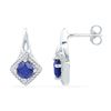 Image 1 : Round Lab-Created Blue Sapphire Stud Earrings 2.00 Cttw 10kt White Gold