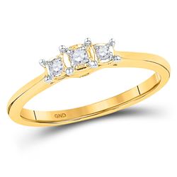 Diamond 3-stone Bridal Wedding Engagement Ring 1/12 Cttw 10kt Yellow Gold