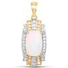 Image 1 : 5.39 ctw Ethiopian Opal & Diamond Pendant 14K Yellow Gold - REF-204R4K