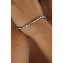 Natural 3.30 ctw Diamond Eternity Tennis Bracelet 14K White Gold - REF-289W2H