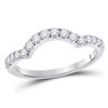 Image 1 : Diamond Wrap Ring Guard Enhancer 1/2 Cttw 14kt White Gold