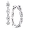 Image 1 : Diamond Symmetric Woven Luxury Hoop Earrings 1/2 Cttw 10k White Gold