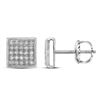 Image 1 : Diamond Square Cluster Earrings 1/6 Cttw 10kt White Gold