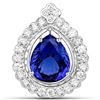 Image 1 : 10.39 ctw Tanzanite & Diamond Pendant 18K White Gold - REF-1207X8Y