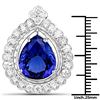 Image 2 : 10.39 ctw Tanzanite & Diamond Pendant 18K White Gold - REF-1207X8Y
