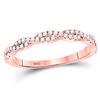 Image 1 : Diamond Woven Twist Stackable Band Ring 1/4 Cttw 10kt Rose Gold