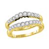 Image 1 : Diamond Wrap Ring Guard Enhancer Wedding Band 1/2 Cttw 14kt Yellow Gold