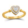 Image 1 : Diamond Heart Cluster Ring 1/10 Cttw 10kt Yellow Gold