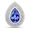Image 1 : 5.39 ctw Tanzanite & Diamond Pendant 14K White Gold - REF-367N4A
