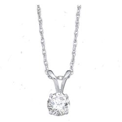 Diamond Solitaire Pendant 1/2 Cttw 14kt White Gold