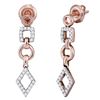 Image 1 : Diamond Geometric Dangle Earrings 1/3 Cttw 14kt Rose Gold