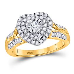 Diamond Solitaire Heart Ring 1/2 Cttw 10kt Yellow Gold