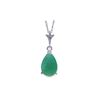 Image 1 : Genuine 1 ctw Emerald Necklace 14KT White Gold - REF-24R5P