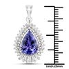Image 2 : 3.18 ctw Tanzanite & Diamond Pendant 14K White Gold - REF-174M8R