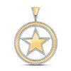 Image 1 : Mens Diamond Circle Star Charm Pendant 1.00 Cttw 10kt Yellow Gold