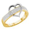 Image 1 : Diamond Heart Band 1/6 Cttw 10kt Yellow Gold