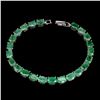 Image 1 : Natural Unheated Oval Zambian Emerald Bracelet