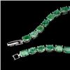 Image 3 : Natural Unheated Oval Zambian Emerald Bracelet