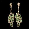 Image 1 : Natural Marquise Green Tsavorite Garnet Leaf Earrings
