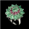 Image 2 : Natural Columbian  Emerald & Ruby Ring